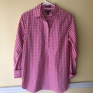 NWOT Lands End Popover Gingham Top